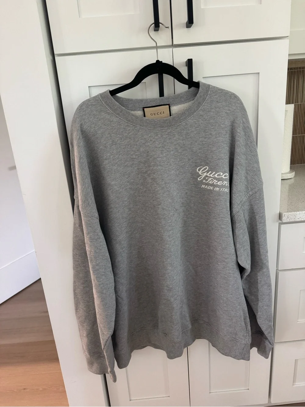 Gucci Grey Sweatshirt with White Firenze Embroidery